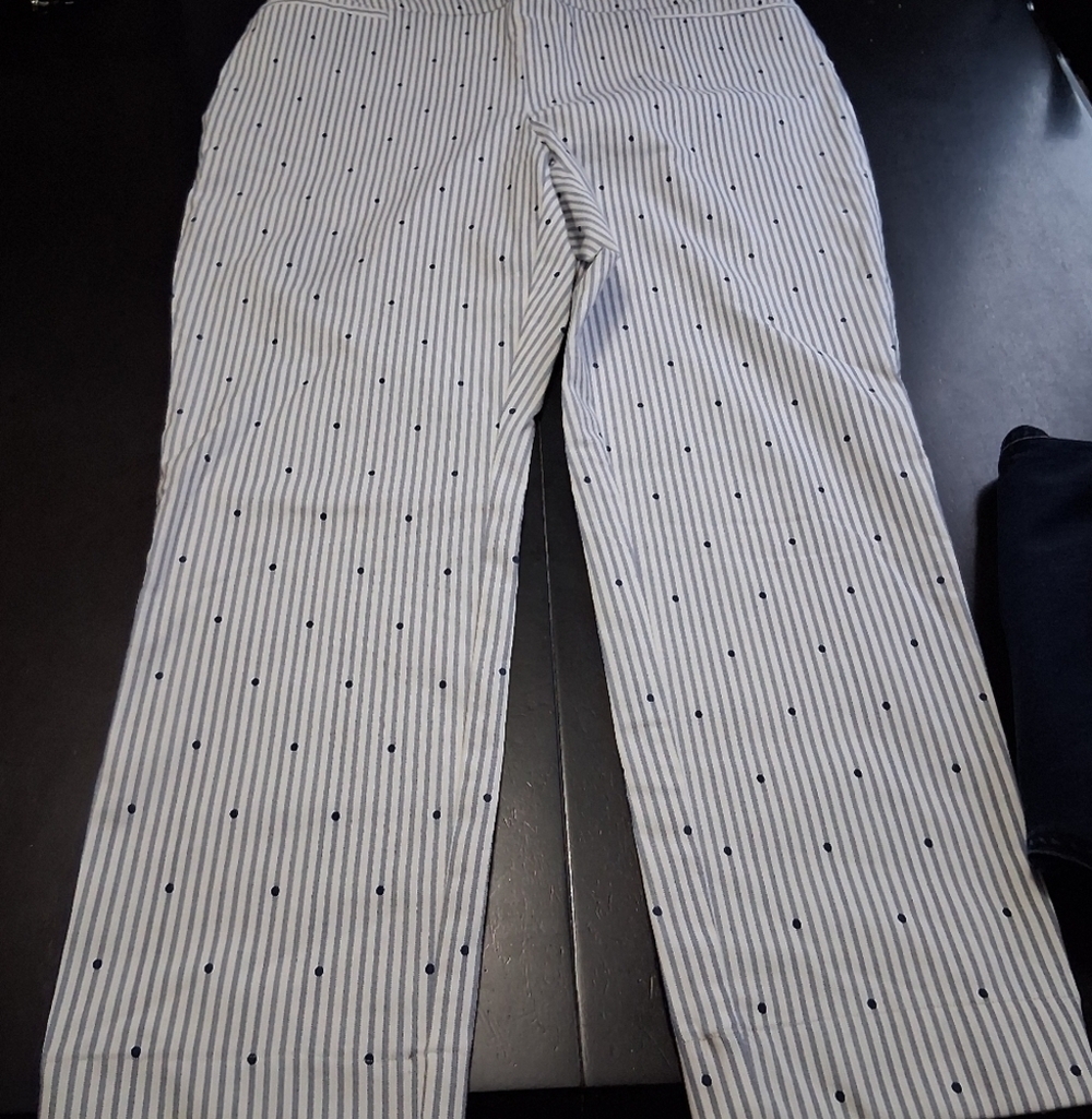 Chicos Cropped, Striped & Polka Dot Pants Size 1.5 R